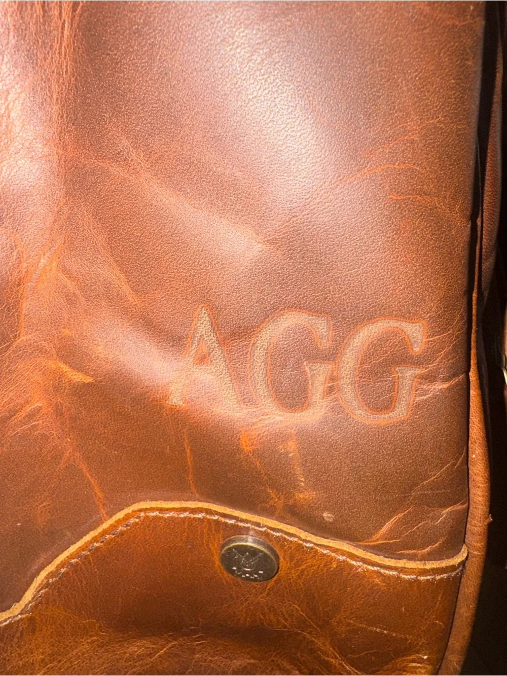 MAHI Brown Leather Weekender Bag